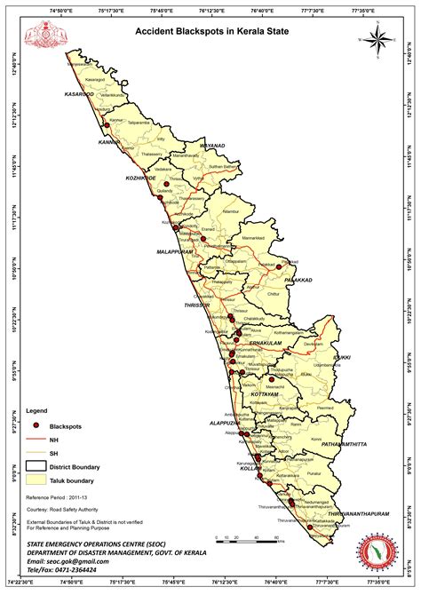 Kerala editable map includes 35 maps. Maps - Kerala State Disaster Management Authority