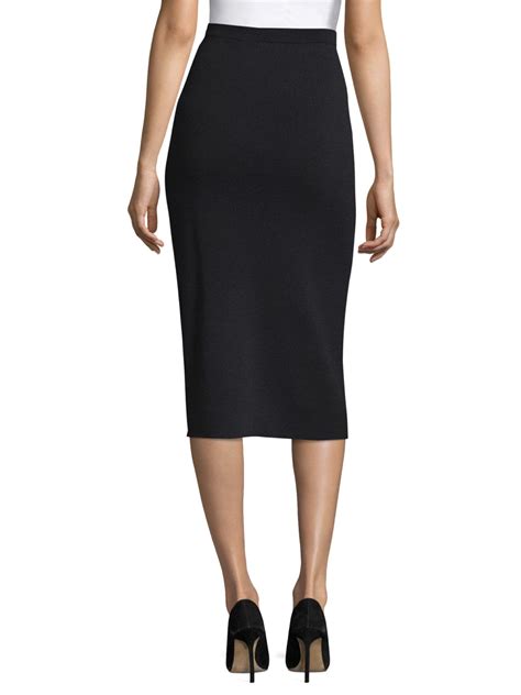 Eileen Fisher Black Midi Pencil Skirt Uk