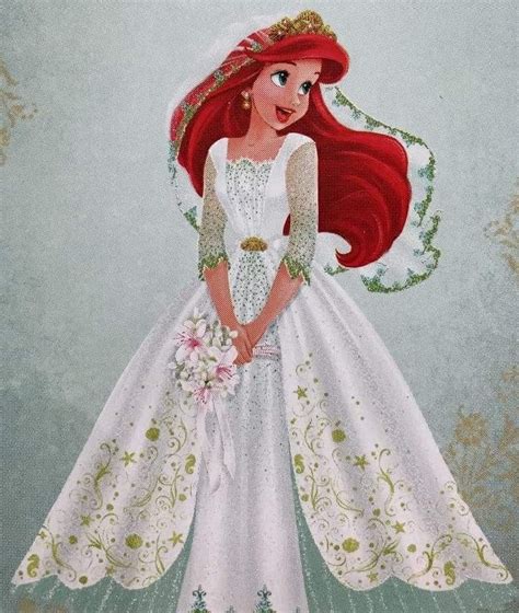 Ariel In Her New And Beautiful Wedding Dress As A Bride Tiffany Disney Princess Dresses