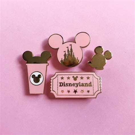 Disney Inspired Pin Hard Enamel Mickey Mouse Head Castle Pink