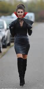 Megan Mckenna Films Towie Halloween Special In Sexy Leather Skirt And Cape Daily Mail Online