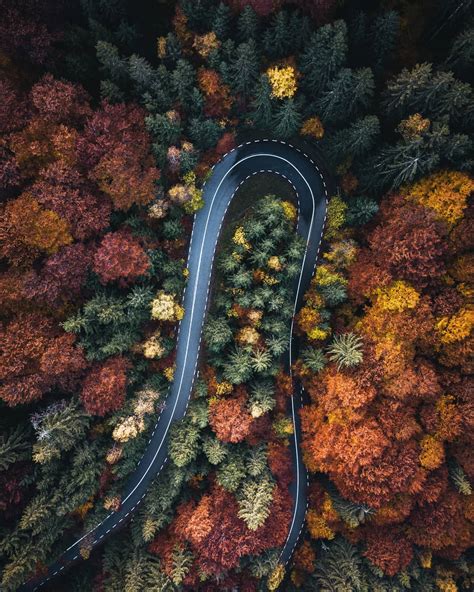 Twisty Road In The Carpathians Mountains Of Romania During Autumn R