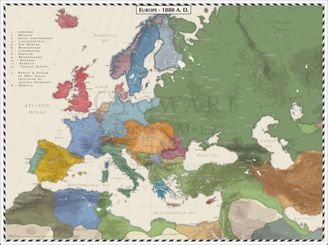 A Map Of Europe With All The Countries In Different Colors And Sizes Including Red Yellow