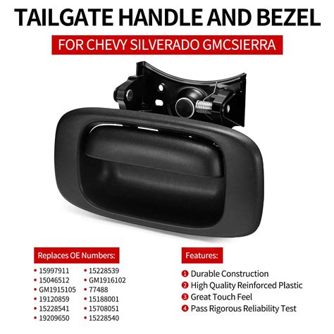 Tailgate Handle And Bezel Trim Kit Set For 1999 2006 Chevy Silverado