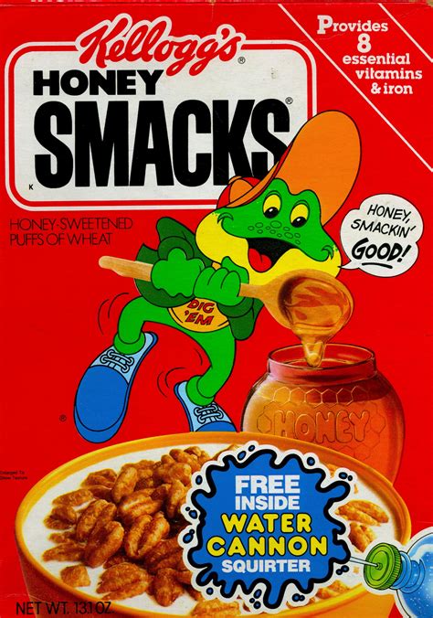 Honey Smacks ©1990 Kellogg Company Cereal Brands Cereal Packaging