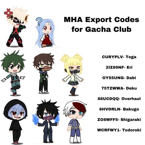 My Hero Academia Gacha Club Codes