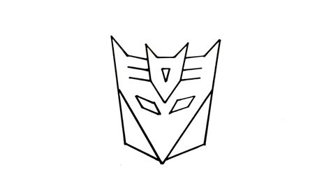 Let's draw with me predator mask and learn how to draw halloween drawings! How to Draw the Decepticon Logo from Transformers - YouTube