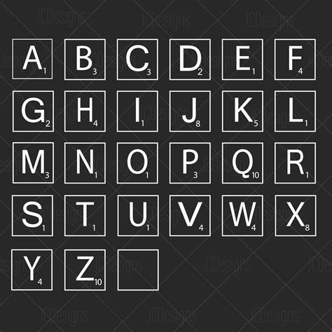 Scrabble Letter Tiles Svg Scrabble Svg Scrabble Tiles A Z Etsy