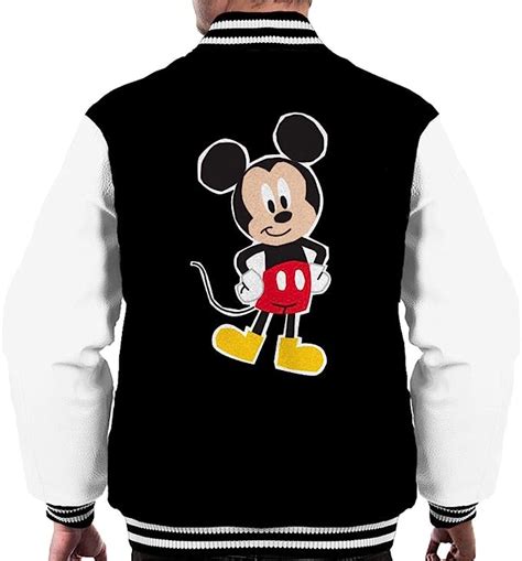 Disney Mickey Mouse Posing Men S Varsity Jacket Amazon Co Uk Clothing