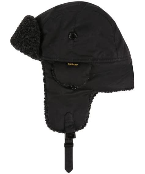 Mens Barbour Fleece Lined Trapper Waxed Hat
