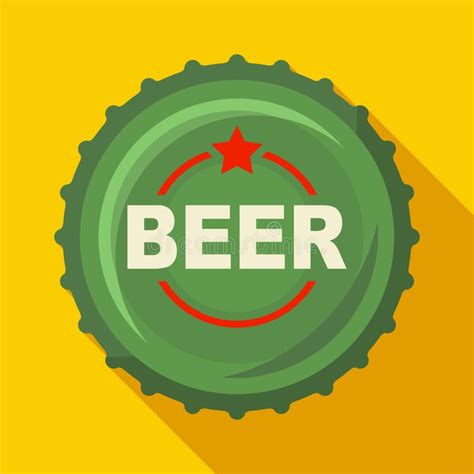 Beer Cap With Logo On A Yellow Background Stock Vector Illustration