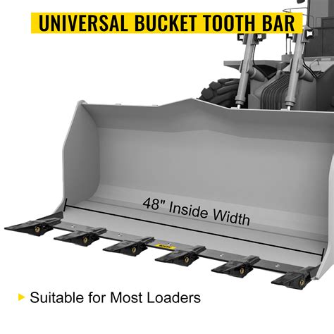 Vevor Bucket Tooth Bar 48 Inside Bucket Width Tractor Bucket Teeth