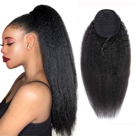 Ponytail Extension Human Hair Afro Kinky Straight Ponytail