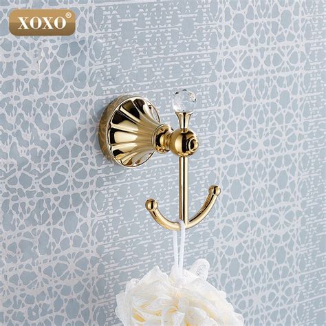 xoxoluxury crystal and brass gold robe hook bathroom hangings gold towel rack clothes hook 16082g