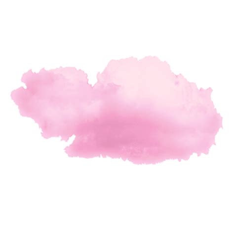 √ Watercolor Transparent Background Pink Cloud Png png image
