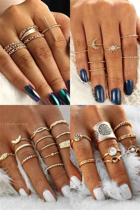 Aesthetic Ring Sets For Women Fashion Jewelry