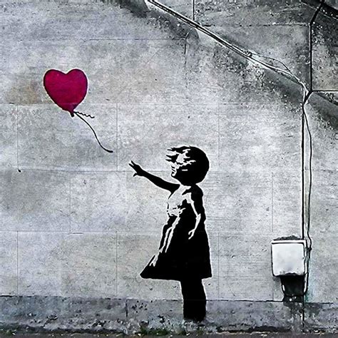 Banksy Balloon Girl Canvas Banksy Balloon Banksy Graffiti Etsy