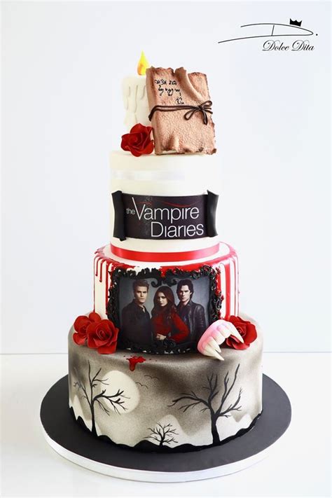 pin by arzu on vampire diaries sweet 16 birthday cake edible image cake topper vampire theme