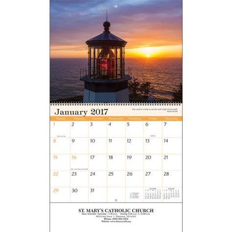 Religious Reflections Wall Calendar Spiral Custom Calendars