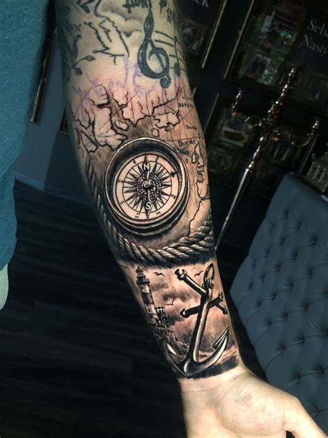 Nautical Compass Anchor Tattoo By Stefan Limited
