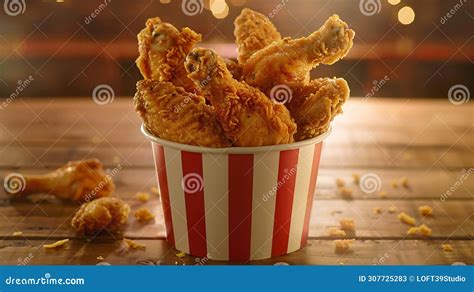 Generative Ai Fried Chicken Wings And Legs Bucket Full Of Crispy