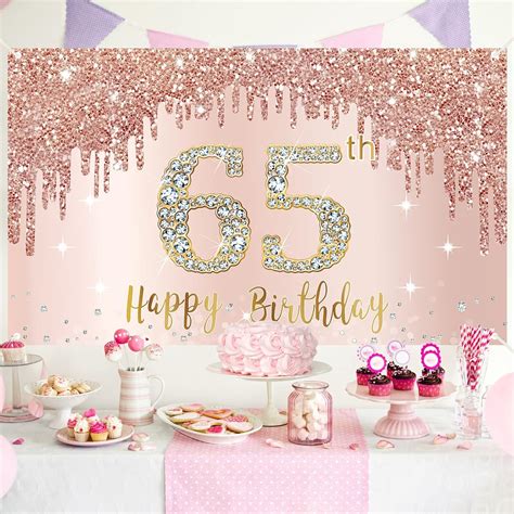 Happy 65th Birthday Banner Backdrop Decorations For Ubuy India