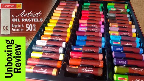 Camel Artist Oil Pastels 50 Shades Unboxing And Review Youtube