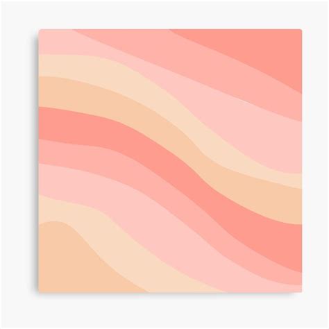 Rainbow Cute Pastel Peach Wave Pattern For Kawaii Aesthetic Canvas