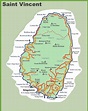 Road map of Saint Vincent island | St vincent island, Saint vincent and ...