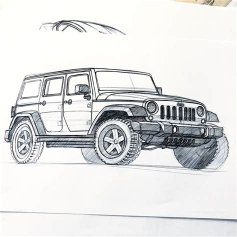Jeep Wrangler Sketch By Baaam7991 자동차 그림 자동차 그림