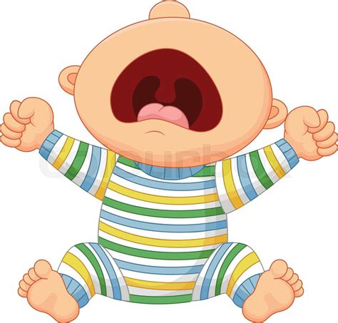 Cartoon Baby Boy Crying Stock Vector Colourbox