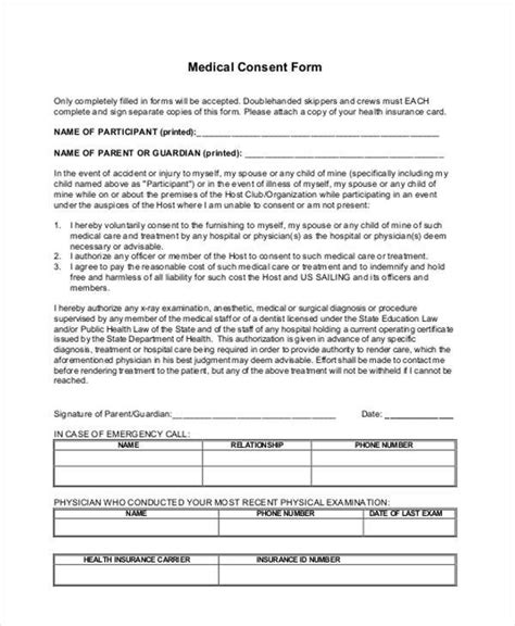 Free 8 Medical Consent Sample Forms In Pdf Ms Word Excel