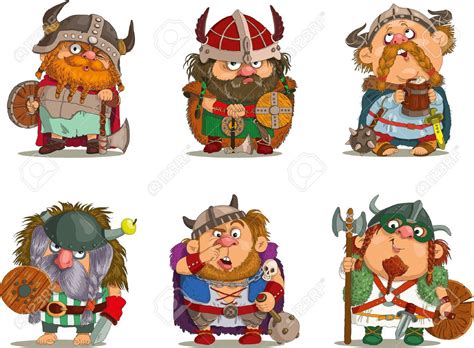 Vikingos De Dibujos Animados Divertido De La Historieta Foto De