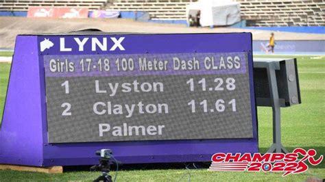 champs 2022 lyston throws down the gauntlet in girls class 1 100m jamaica observer