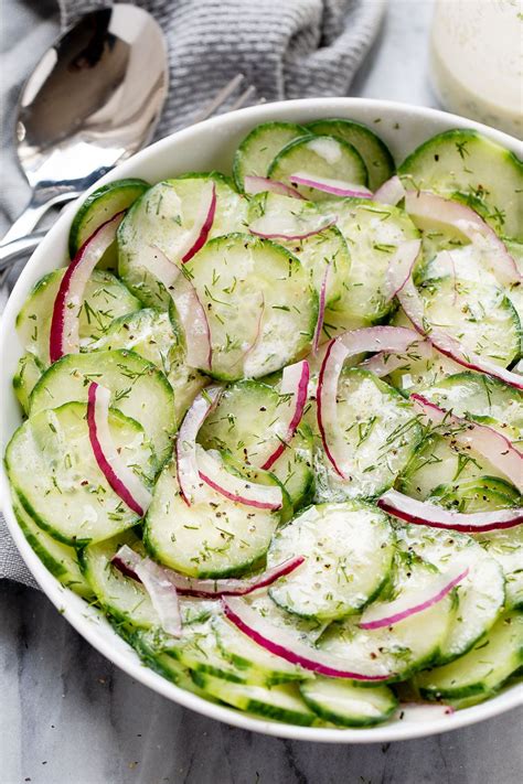 Marinated Cucumber Salad With Creamy Dill Sauce Marinated Cucumbers
