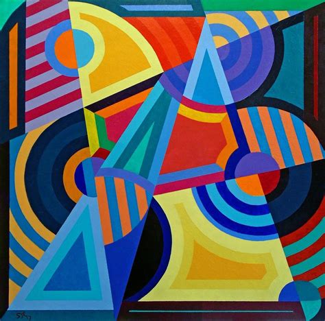 A Geometric Doodle 2017 Acrylic Painting By Stephen Conroy In 2021