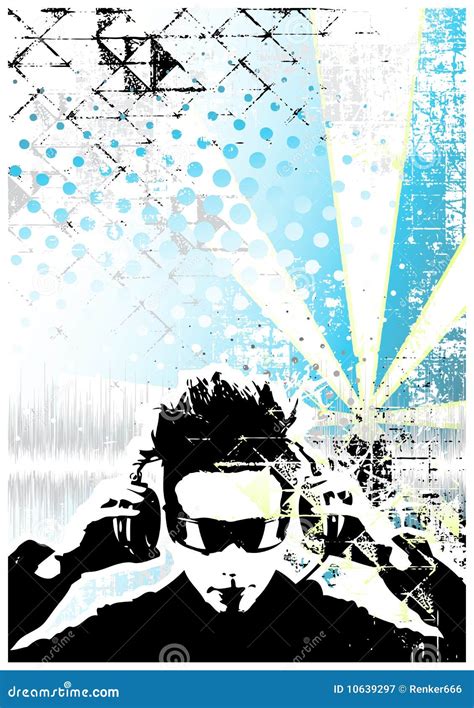 Dj Blue Poster Background Royalty Free Stock Photography Image 10639297
