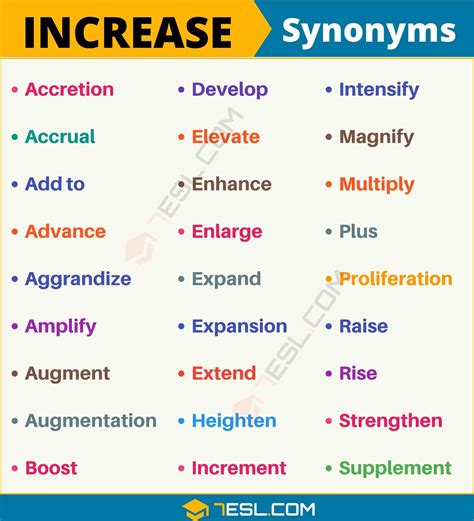 Another Word For Increase List Of 105 Synonyms For Increase