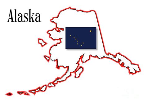 Alaska State Map And Flag Digital Art By Bigalbaloo Stock Pixels