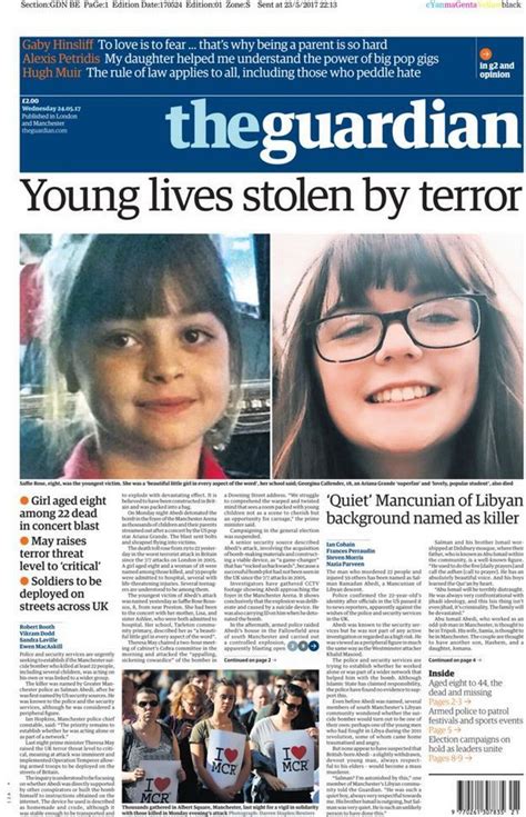 The Front Page Of Todays Uk National And Regional