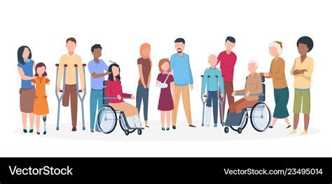 Handicapped People People With Disabilities Happy Vector Image