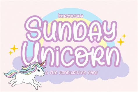 Sunday Unicorn By Qwrtype Foundry Thehungryjpeg