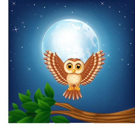 Premium Vector Cartoon Owl Flying