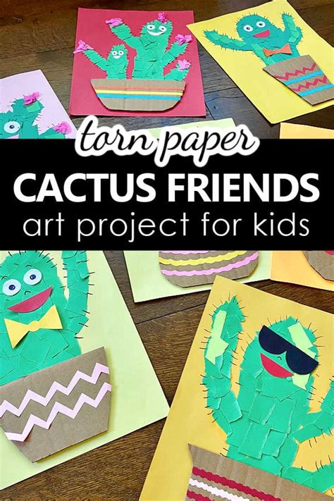Torn Paper Cactus Art Project Fantastic Fun And Learning