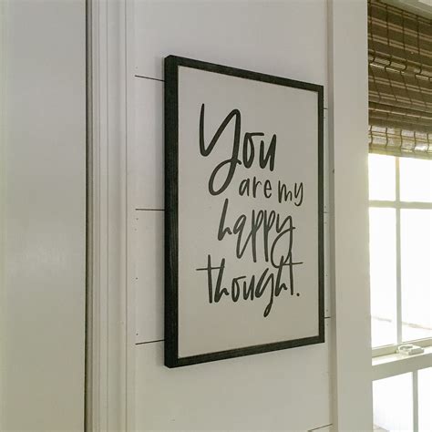 You Are My Happy Thought Sign 18x12 Distressed Wall Decor Shabby