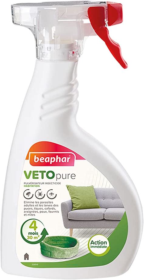 Beaphar Vetopure Pulvérisateur Insecticide Habitation Élimine Les