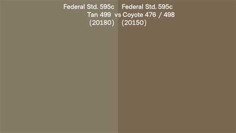 Federal Std 595c 20180 Tan 499 Vs 20150 Coyote 476 498 Side By