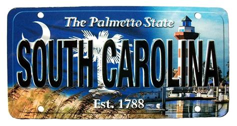 South Carolina The Palmetto State License Plate Souvenir Fridge Magnet