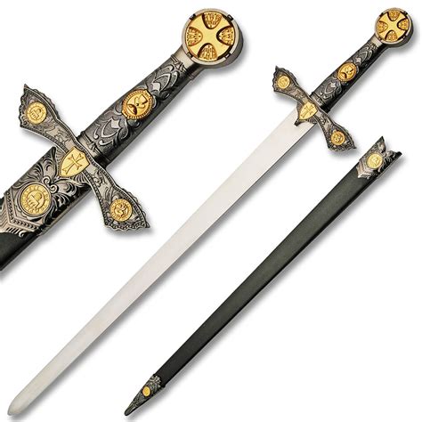 Knights Templar Sword Gold Edge Import
