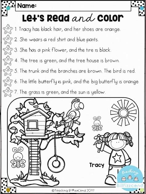 Read And Color Worksheets